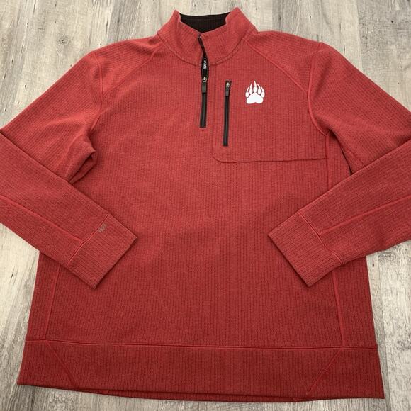 Alaskan Hardgear Pullover Mens Large Red 1/4 Zip Outdoor Bear Paw Logo Duluth - Picture 6 of 7